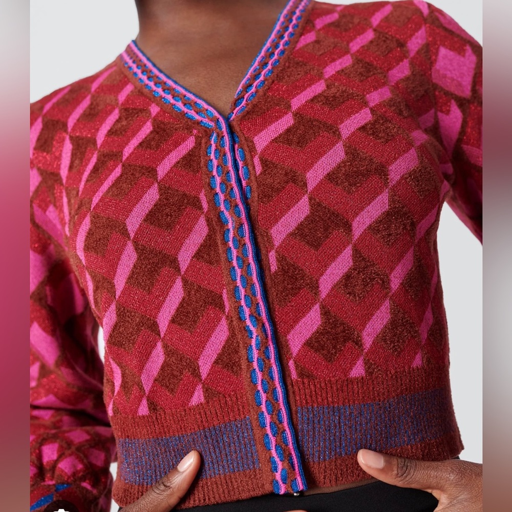 Diane von Fürstenberg Macaria Knit Jacquard Cardigan